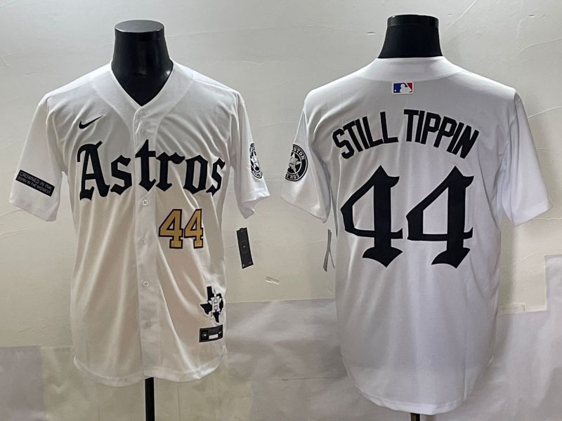 Men 2025 Houston Astros #44 Still Tippin White Five generations Joint Name Nike MLB Jersey style 3
